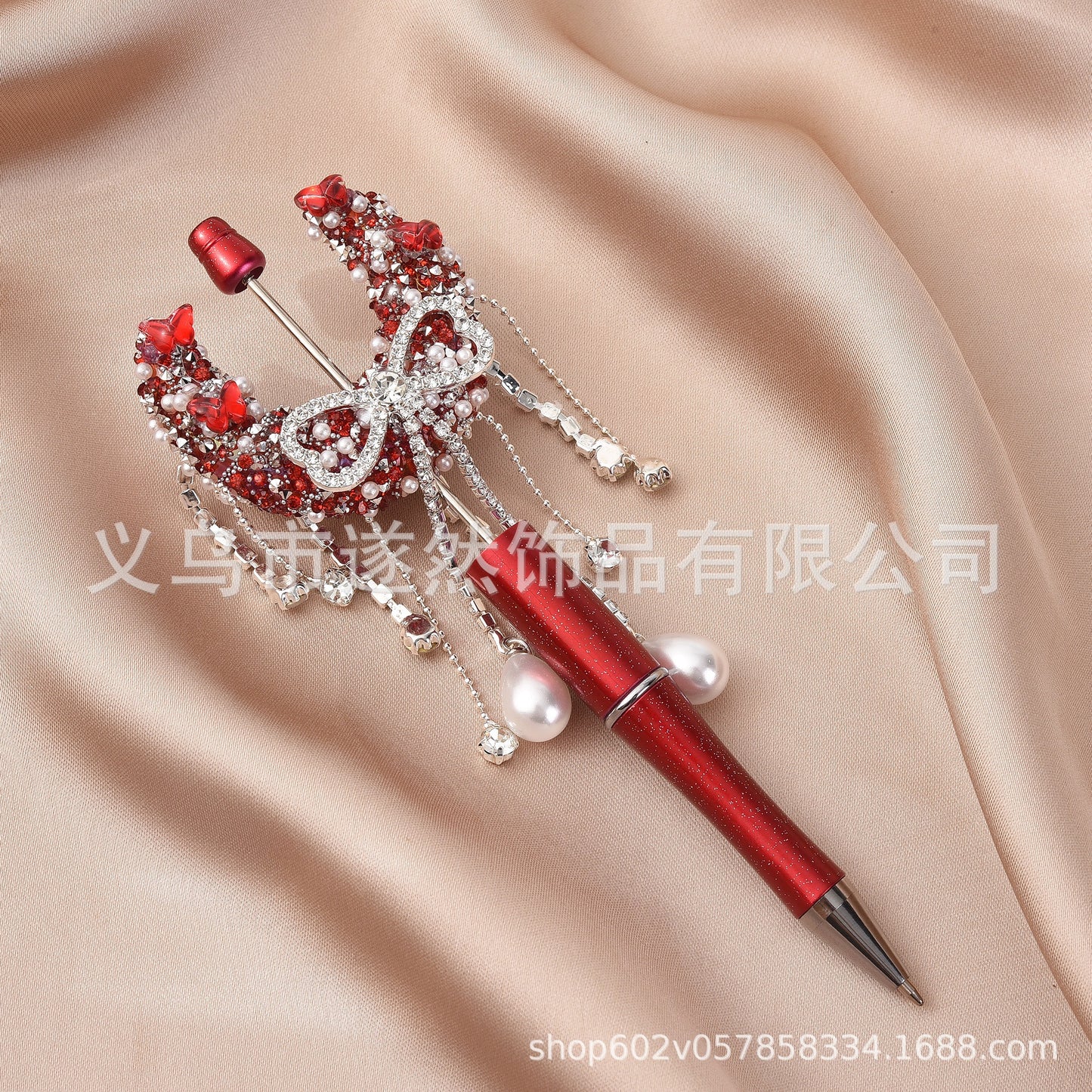 Heavy Industry Moon Inlaid Diamond Tassel Handmade Bead Butterfly DIY Jewelry Accessories Bead Pen Phone Chain