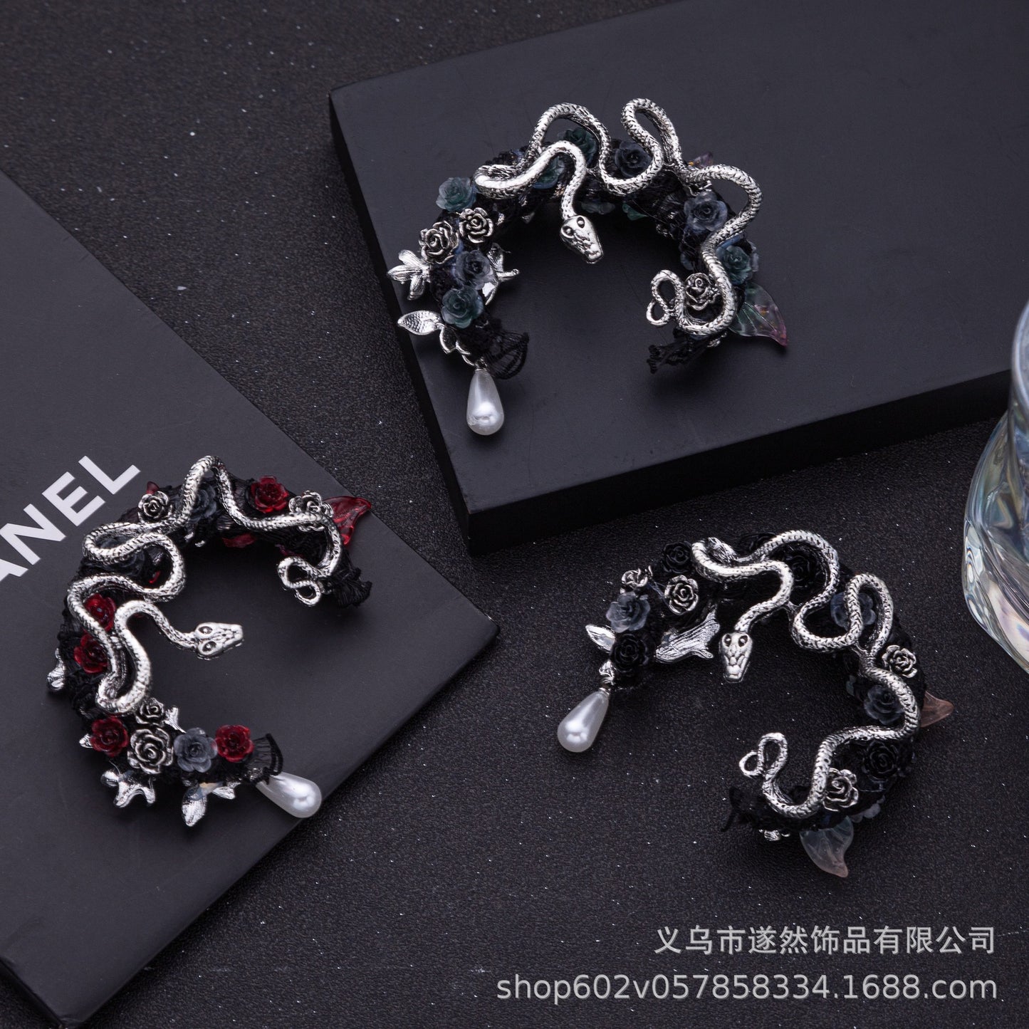 重工業ハンドメイドビーズ高級感触蛇抱擁月滴る真珠DIYジュエリーアクセサリービーズペン電話チェーン