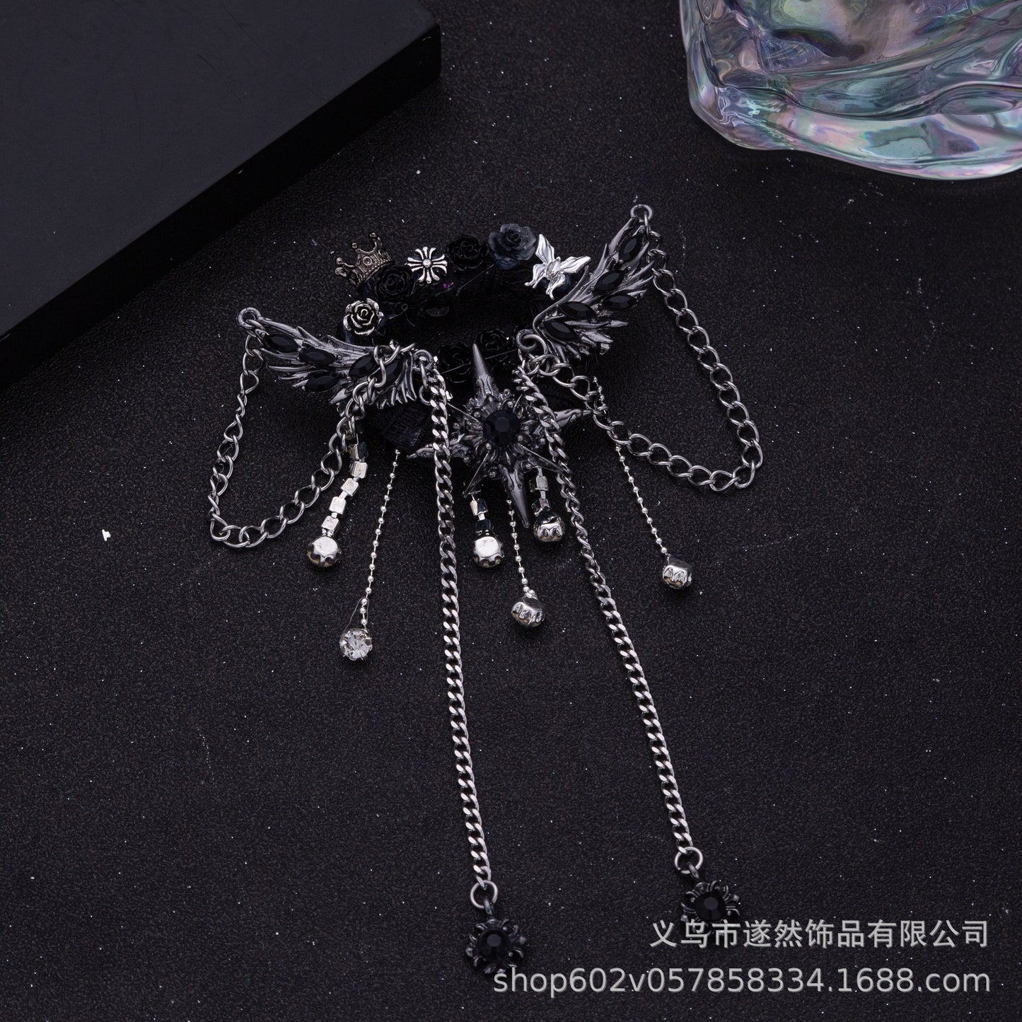 Heavy Industry Dark Hexagram Star Tassel Crown Love Premium DIY Jewelry Accessories Bead Pen