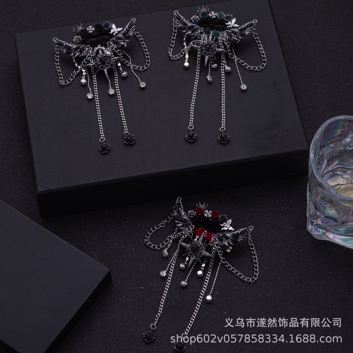Heavy Industry Dark Hexagram Star Tassel Crown Love Premium DIY Jewelry Accessories Bead Pen