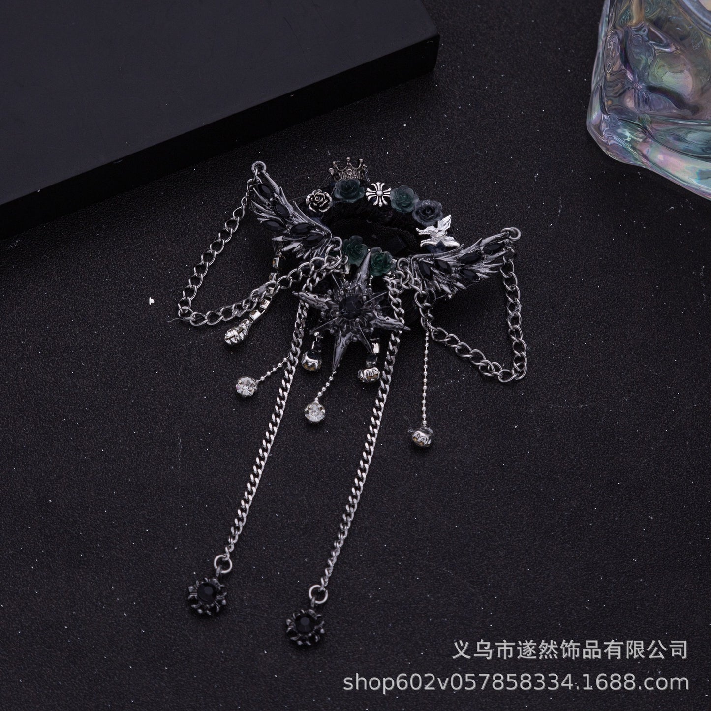 Heavy Industry Dark Hexagram Star Tassel Crown Love Premium DIY Jewelry Accessories Bead Pen