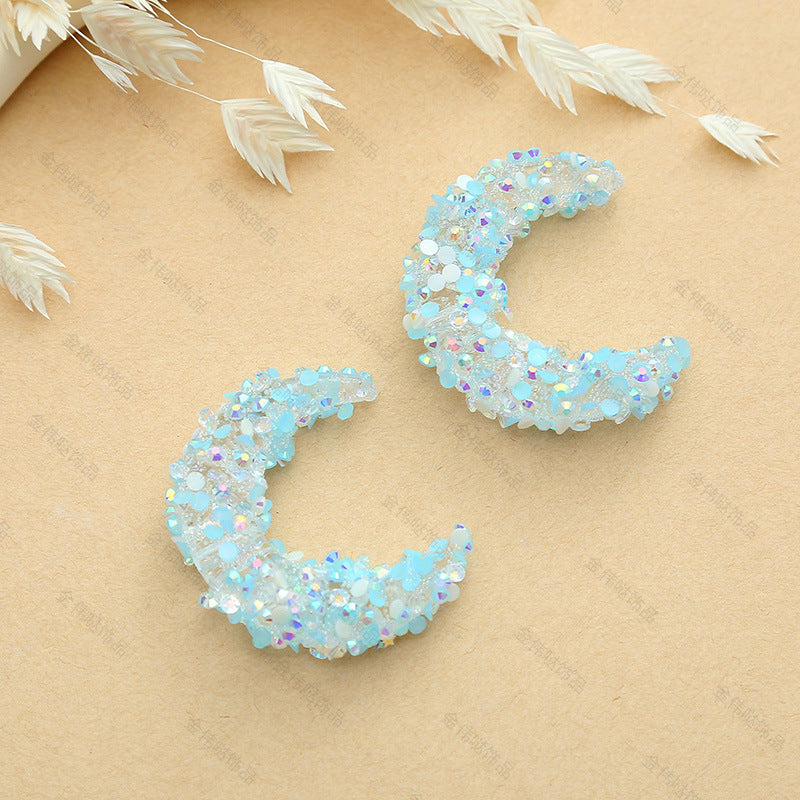 Starry Sky Moon Heavy Industry Hand drawn Beads DIY Mobile Chain Colorful Beads High Beauty DIY Moon Jewelry Accessories