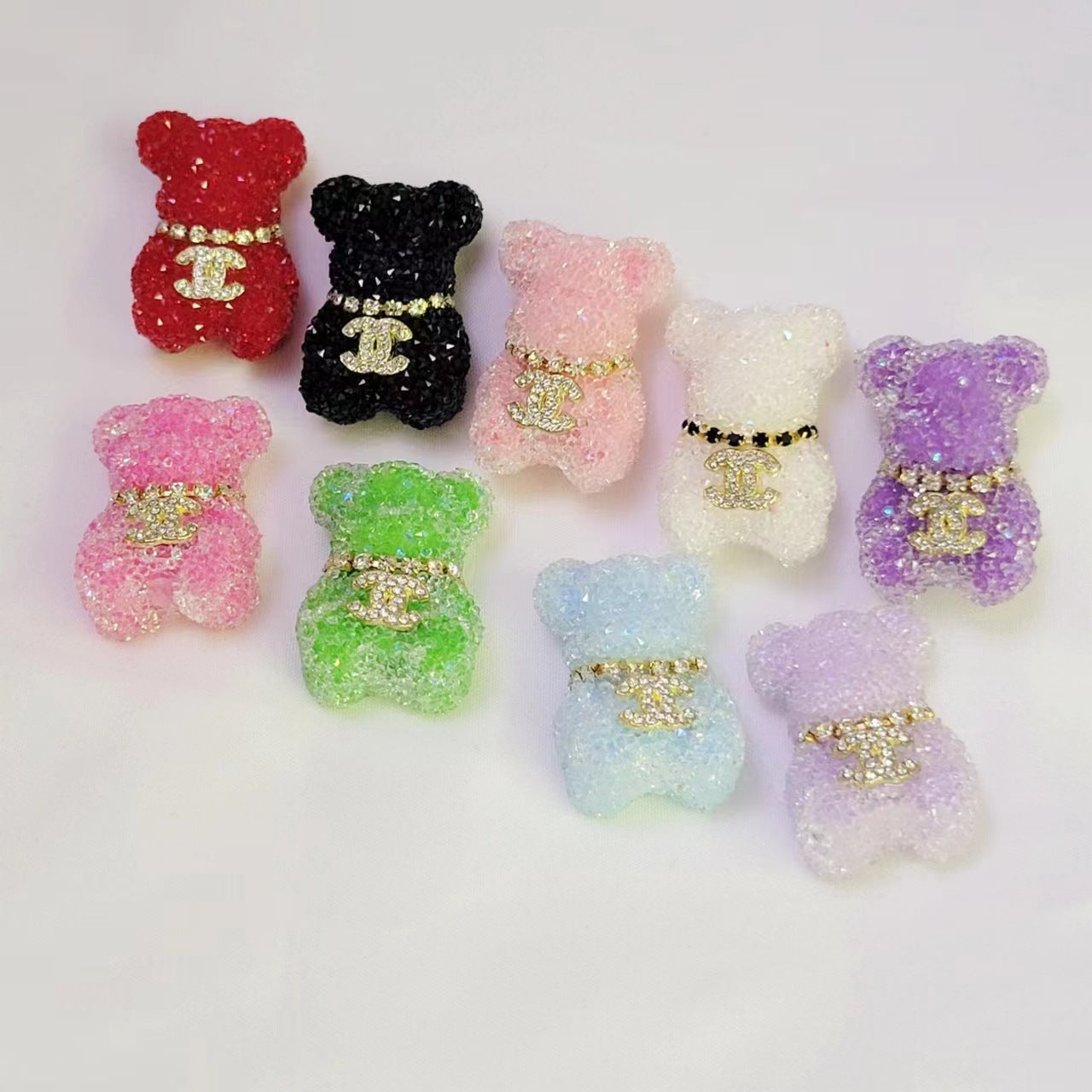 Cartoon Bear Sugar Double C Little Fragrant Sugar Bear DIY Handmade Beaded Phone Chain Keychain Pen Cap Accessories