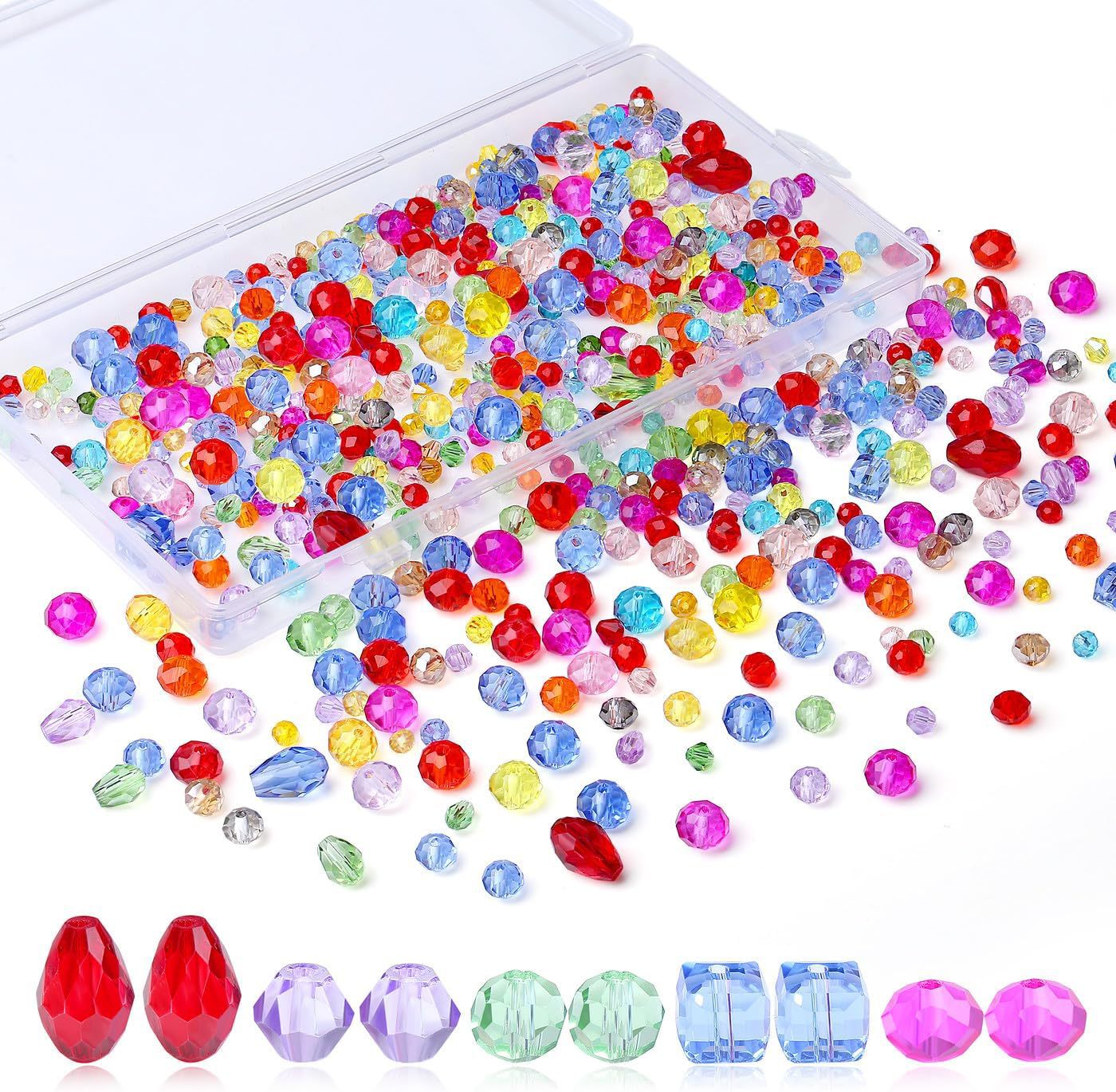 Transparent multi shaped cut bead crystal bead bracelet necklace DIY jewelry accessories