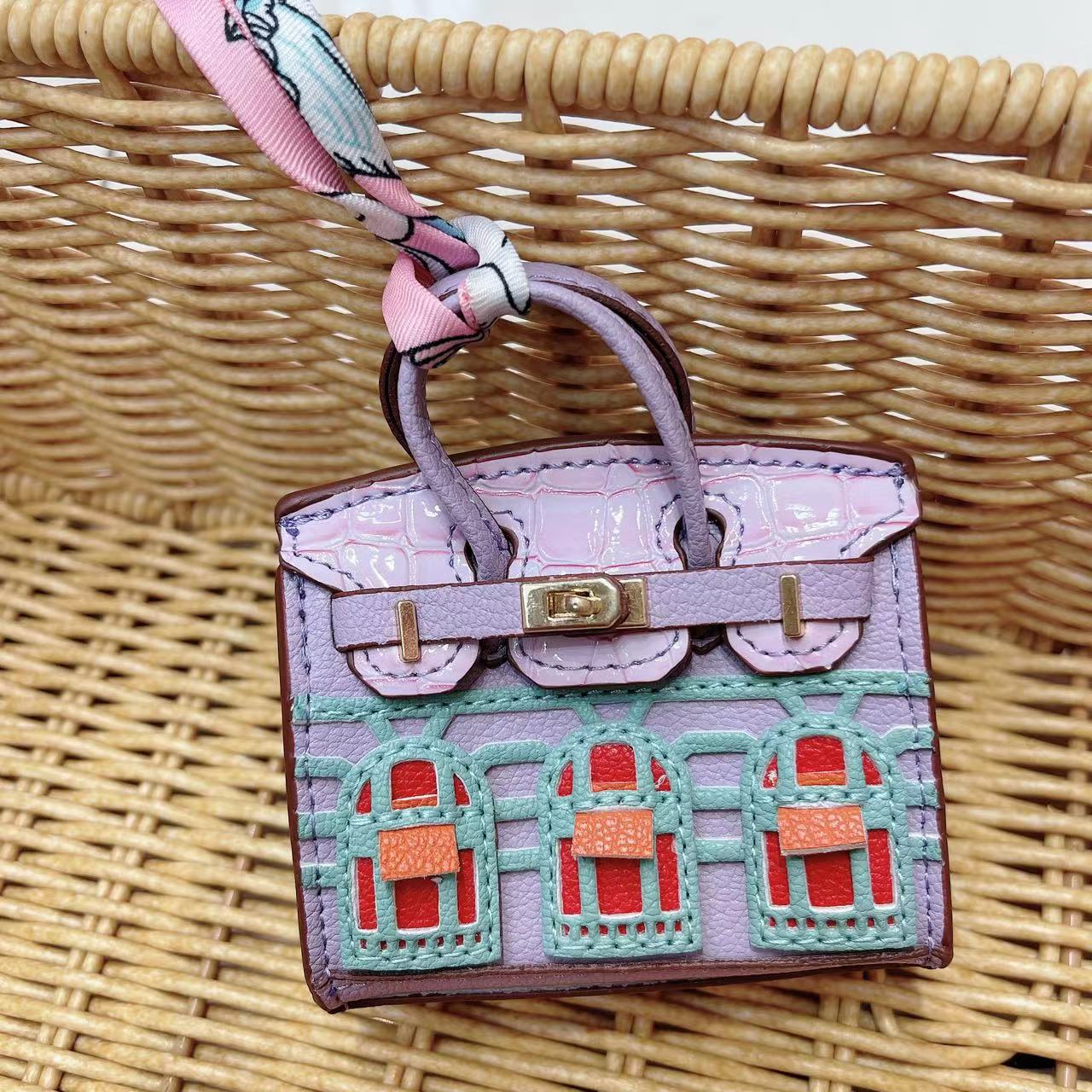 High Beauty Mini Window Small House Bag Pendant Earphones Lipstick Car Key Small Bag Backpack Hanging Decoration