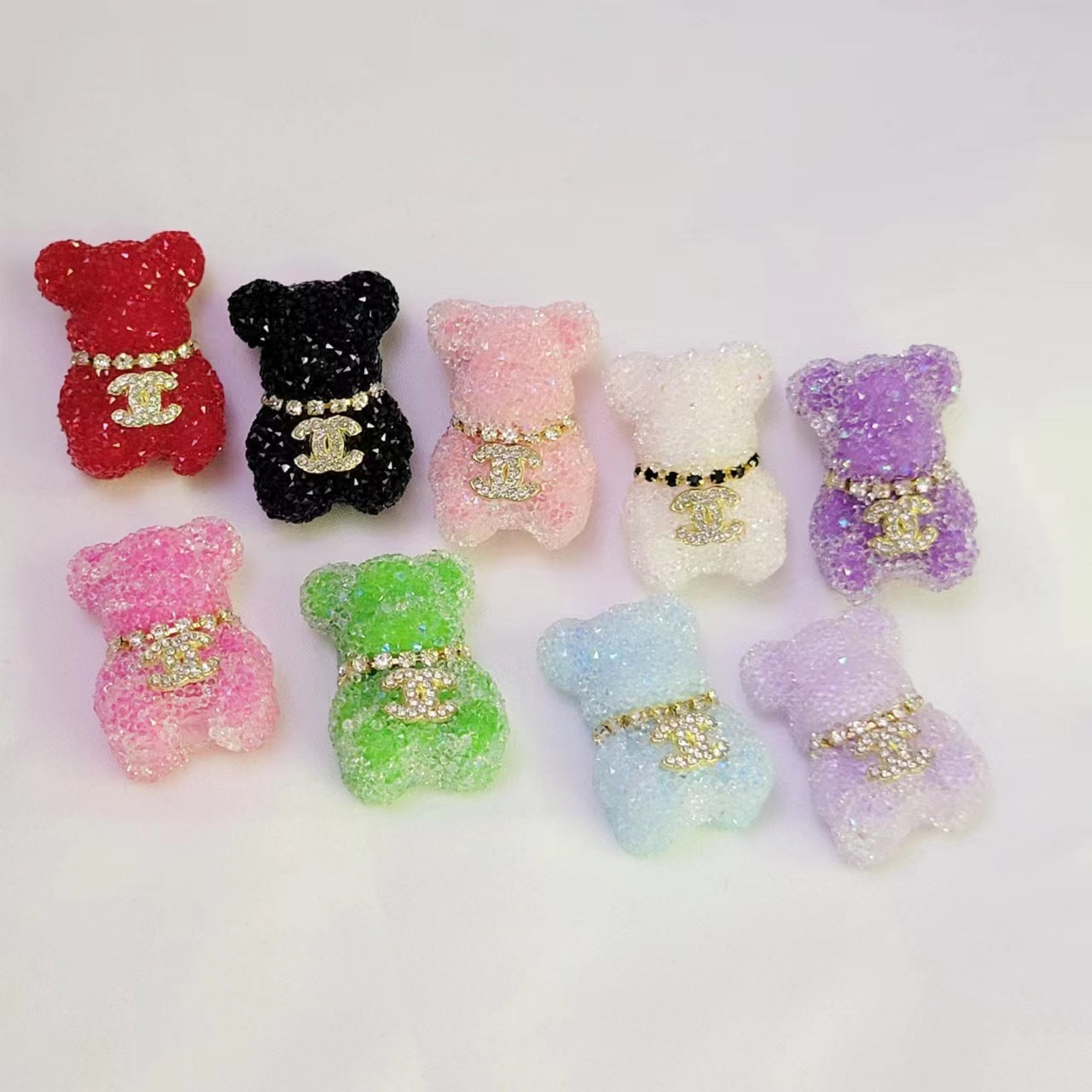 Cartoon Bear Sugar Double C Little Fragrant Sugar Bear DIY Handmade Beaded Phone Chain Keychain Pen Cap Accessories