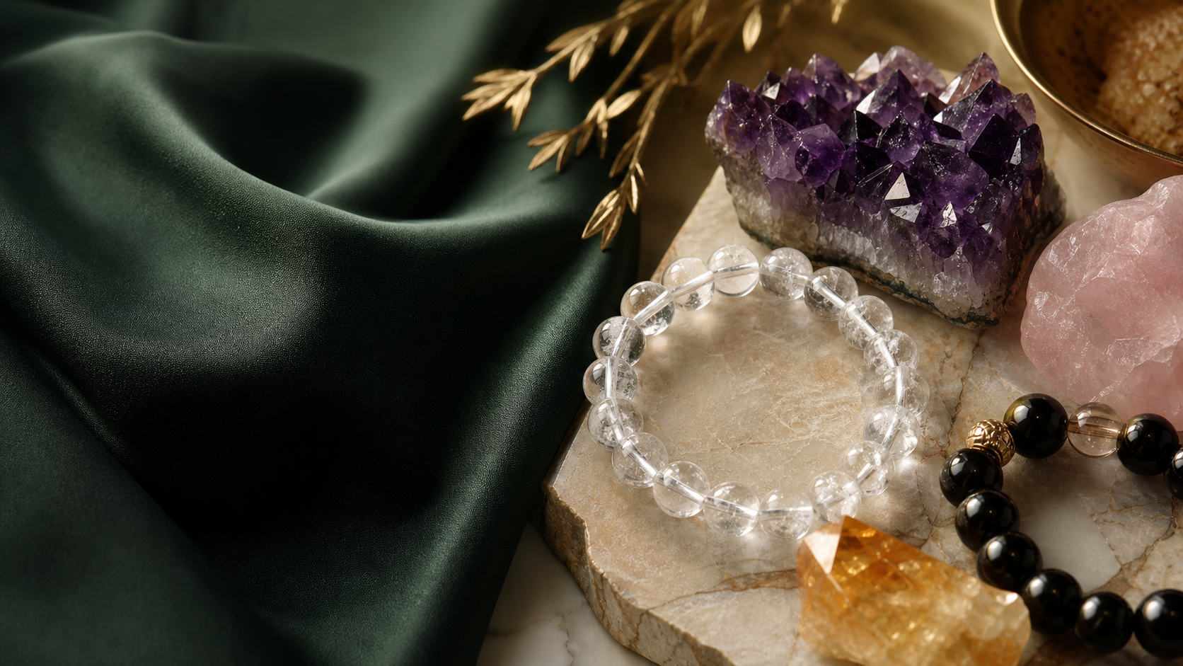 Crystal bracelets for calm, clarity, and everyday beauty.